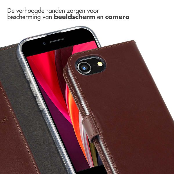 Selencia Echt Lederen Bookcase iPhone 16e - Bruin