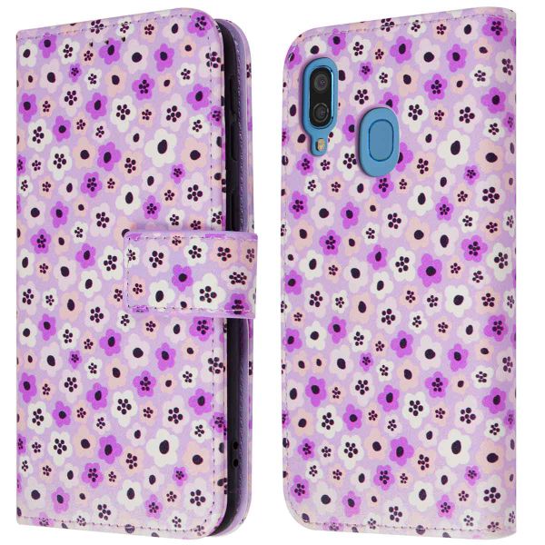 imoshion Design Bookcase Samsung Galaxy A40 - Purple Flowers