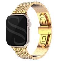 Selencia Stalen draak band Apple Watch Series 1 t/m 9 / SE (38/40/41 mm) | Series 10 (42 mm) - Goud