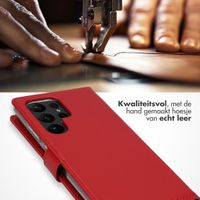 Selencia Echt Leren Bookcase Samsung Galaxy S23 Ultra - Rood
