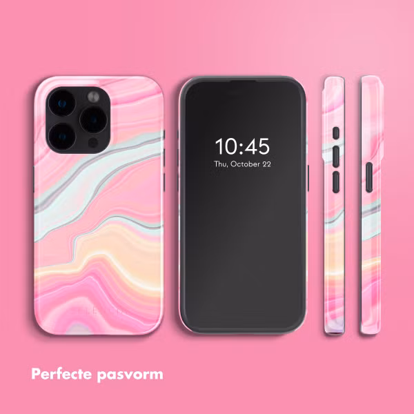 Selencia Vivid Tough Backcover met MagSafe Apple iPhone 15 Pro - Pastel Lipstick Marble