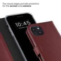 Selencia Genuine Leather Book Case Apple iPhone 15 - Burgundy