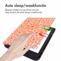 imoshion Design Slim Hard Case Bookcase Kobo Nia - Orange Flowers Connect