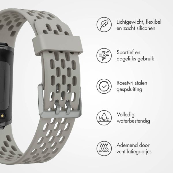 imoshion Siliconen sport bandje met gaatjes Fitbit Charge 5 / Charge 6 - Grijs