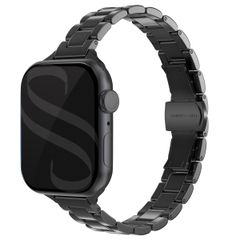 Selencia Slim Steel schakelbandje Apple Watch Series 1 t/m 9 / SE (38/40/41 mm) | Series 10 / 11 (42 mm) - Zwart