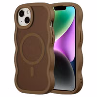 Selencia Wavy Backcover met MagSafe Apple iPhone 14 / 13 - Mocha Brown