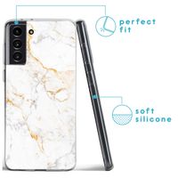 imoshion Design hoesje Samsung Galaxy S21 FE - White Marble