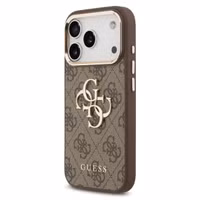 Guess 4G Metal Logo Backcover Apple iPhone 17 Pro Max - Gold Edge - Brown