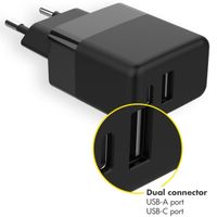 Accezz Wall Charger 20W + Micro-USB naar USB kabel - 1 meter - Zwart