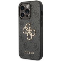 Guess 4G Metal Logo Backcover Apple iPhone 15 Pro - Grijs