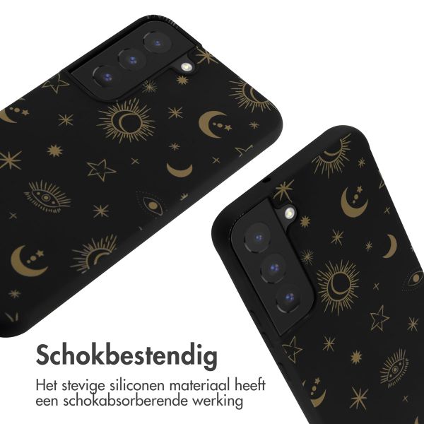 imoshion Siliconen design hoesje met koord Samsung Galaxy S22 - Sky Black