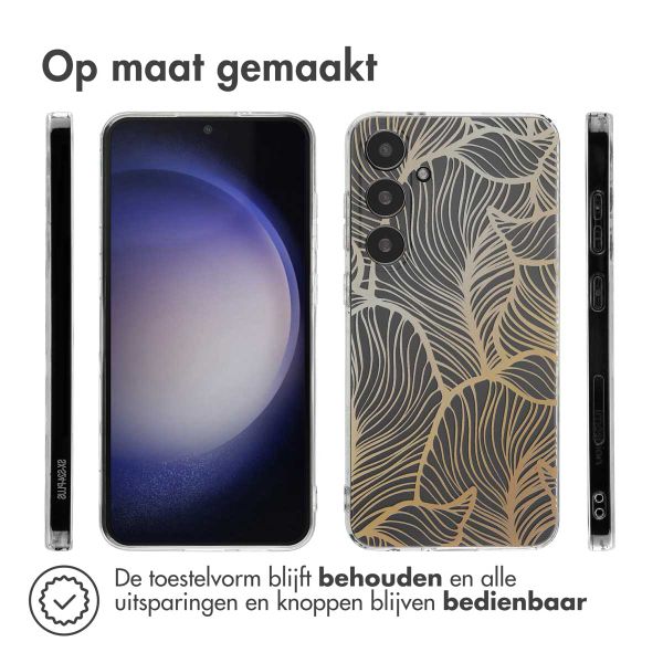 imoshion Design hoesje Samsung Galaxy S24 Plus - Golden Leaves Transparant