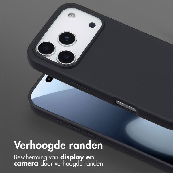 Selencia Siliconen hoesje met afneembaar koord Apple iPhone 17 Pro - Zwart