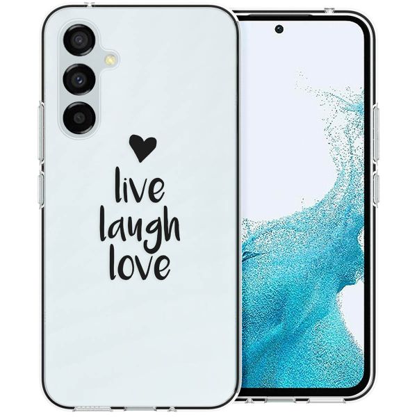 imoshion Design hoesje Samsung Galaxy A54 (5G) - Live Laugh Love - Zwart