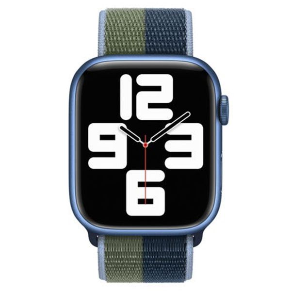 Apple Sport Loop band Apple Watch Series 1 t/m 11 / SE / Ultra (44/45/46/49 mm) - Abyss Blue/Moss Green