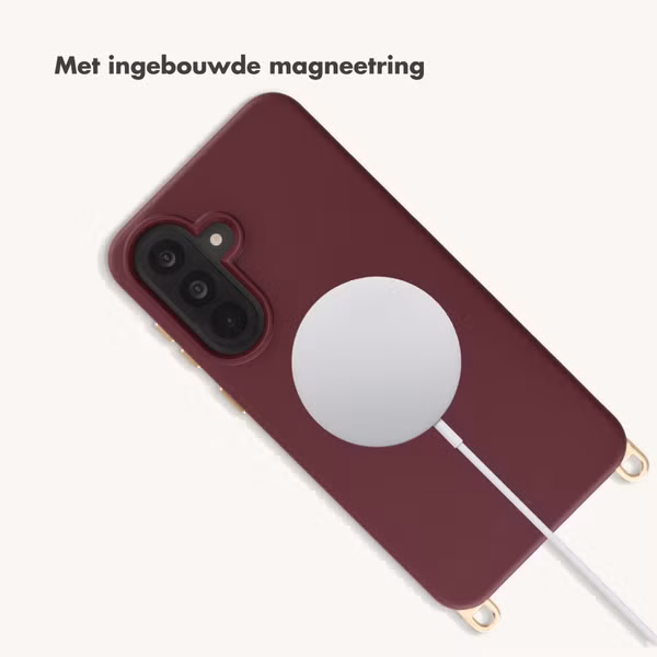Selencia Rivièra MagSafe Backcover met afneembare haakjes Samsung Galaxy A36 / A56 - Bold Burgundy