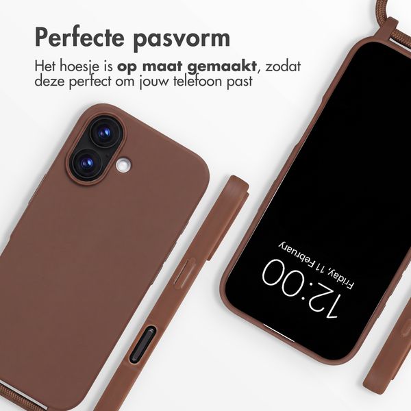 imoshion Siliconen hoesje met koord Apple iPhone 16 - Bruin