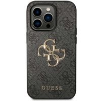 Guess 4G Metal Logo Backcover Apple iPhone 15 Pro - Grijs