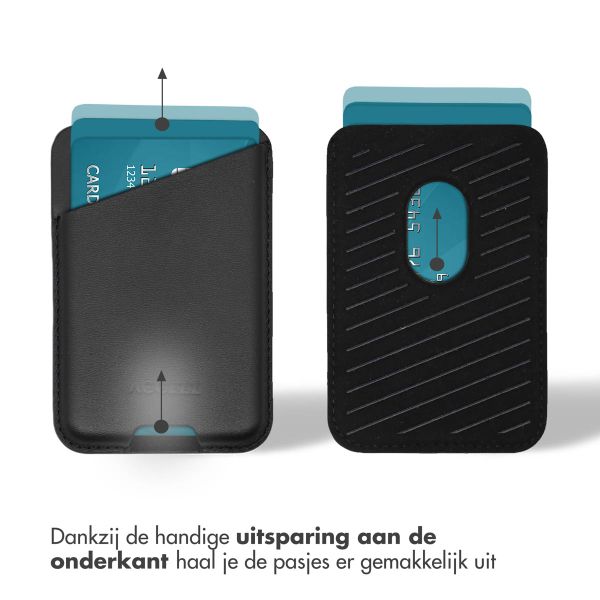 Accezz Leren Kaarthouder - Geschikt voor MagSafe en Qi2 - Onyx Black