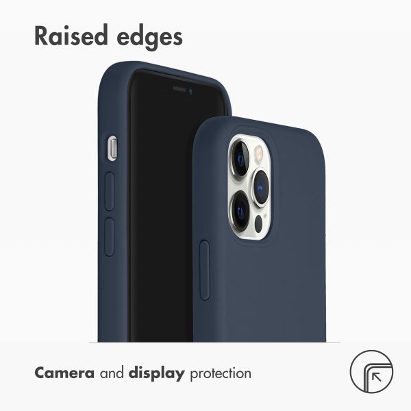 Accezz Liquid Silicone Back Cover with MagSafe Apple iPhone 12 (Pro) - Dark Blue