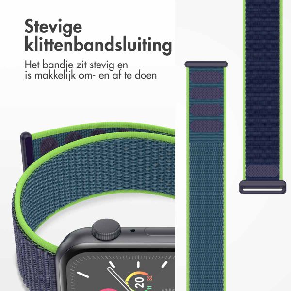 imoshion Nylon bandje Apple Watch Series 1 t/m 9 / SE (38/40/41 mm) | Series 10 / 11 (42 mm) - Lime