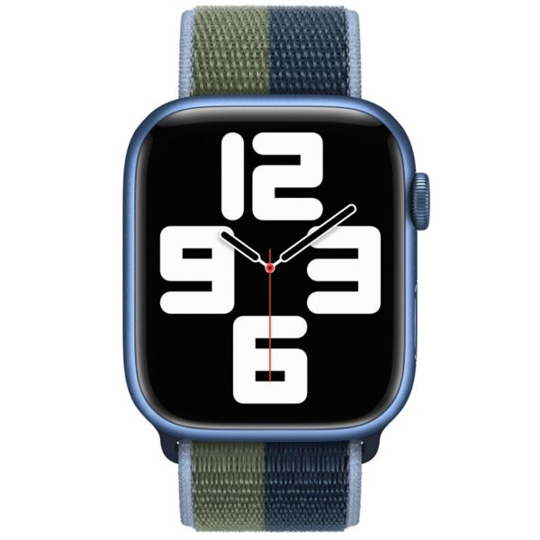 Apple Sport Loop band Apple Watch Series 1 t/m 9 / SE (38/40/41 mm) | Series 10 / 11 (42 mm) - Abyss Blue/Moss Green