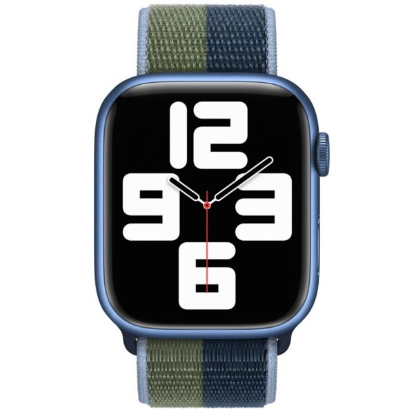 Apple Sport Loop Band Apple Watch Series 1 t/m 9 / SE (38/40/41 mm) | Series 10 (42 mm) - Abyss Blue/Moss Green