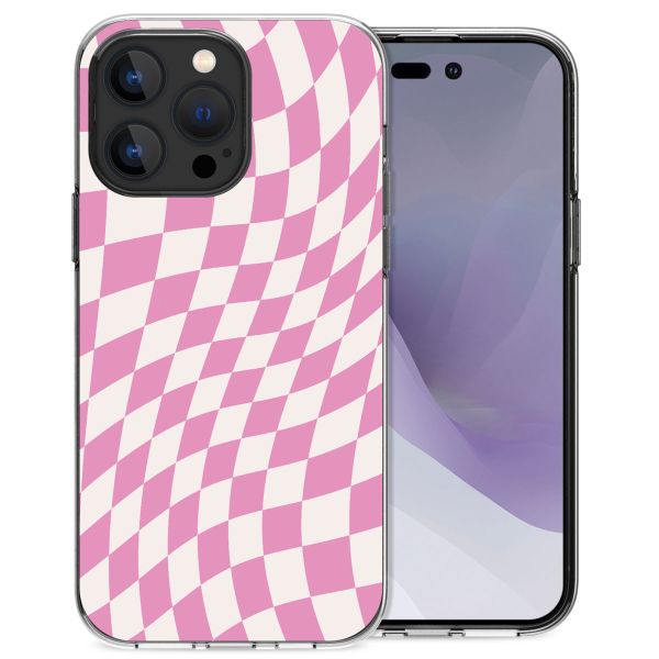 imoshion Design hoesje iPhone 14 Pro Max - Retro Pink Check