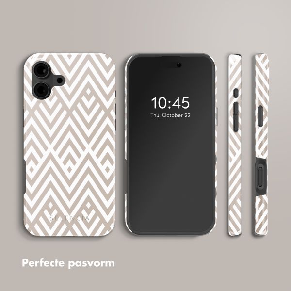 Selencia Vivid Tough Backcover met MagSafe Apple iPhone 16 - Beige Zigzag