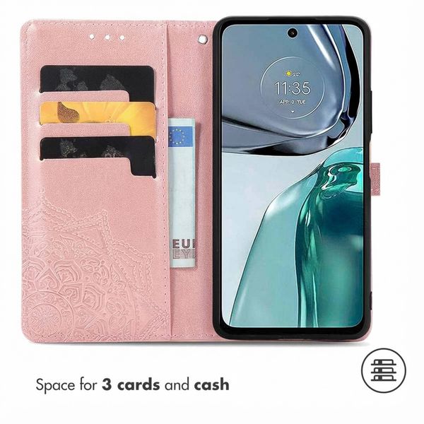 imoshion Mandala Bookcase Motorola Moto G62 - Rosé Goud
