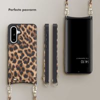 Selencia Nova Backcover met koord en pashouder Samsung Galaxy A36 / A56 - Leopard