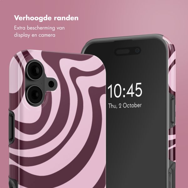 Selencia Vivid Backcover met MagSafe Apple iPhone 16 - Wavy Swirl Pink Plum