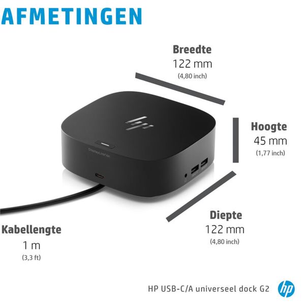 HP USB-C Dock G5 | Desktopstation voor laptop en computer - Zwart