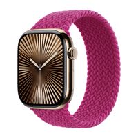Apple Gevlochten solobandje Apple Watch Series 1 - 11 / SE / Ultra (44/45/46/49 mm) - Maat 3 - Magenta