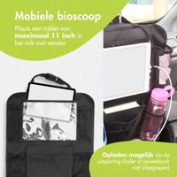 imoshion Autostoel Organizer voor Kinderen – 9 vakken – Inclusief Tablethouder – Set van twee – Zwart