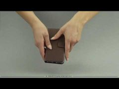 Selencia Echt Leren Bookcase Samsung Galaxy A40 - Bruin