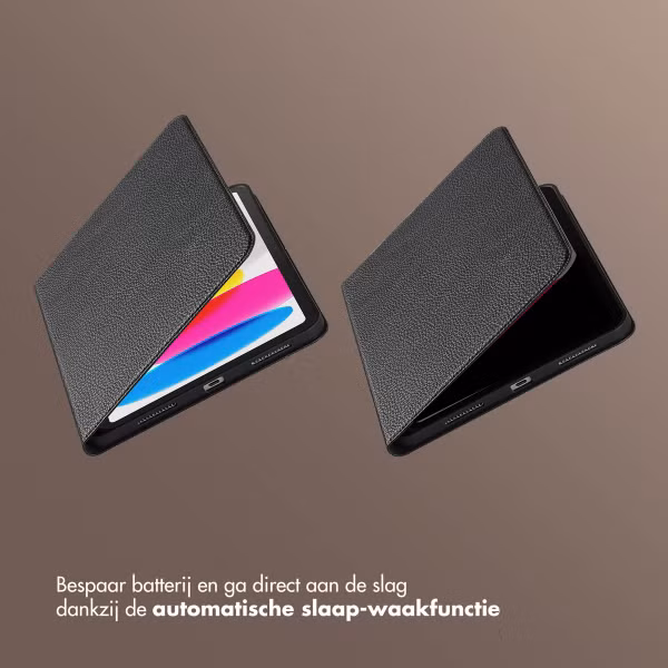 Selencia Riva Bookcase Apple iPad 11 (2025) 11 inch A16 / iPad 10 (2022) 10.9 inch - Zwart