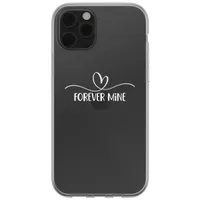Gepersonaliseerd hoesje met sierlijk hartje Apple iPhone 12 (Pro) - Transparant