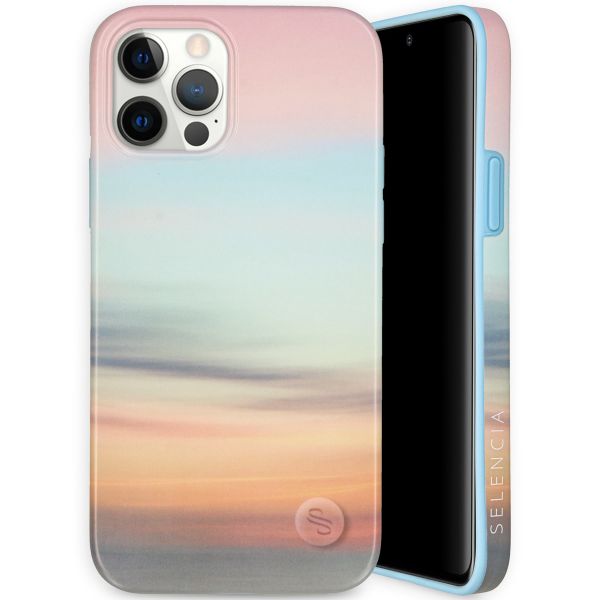 Selencia Aurora Fashion Backcover iPhone 12 (Pro) - Duurzaam hoesje - 100% gerecycled - Sky Sunset Multicolor