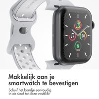 imoshion Sport⁺ bandje Apple Watch Series 1 t/m 9 / SE (38/40/41 mm) | Series 10 (42 mm) - Maat S/M - Pure Platinum & White