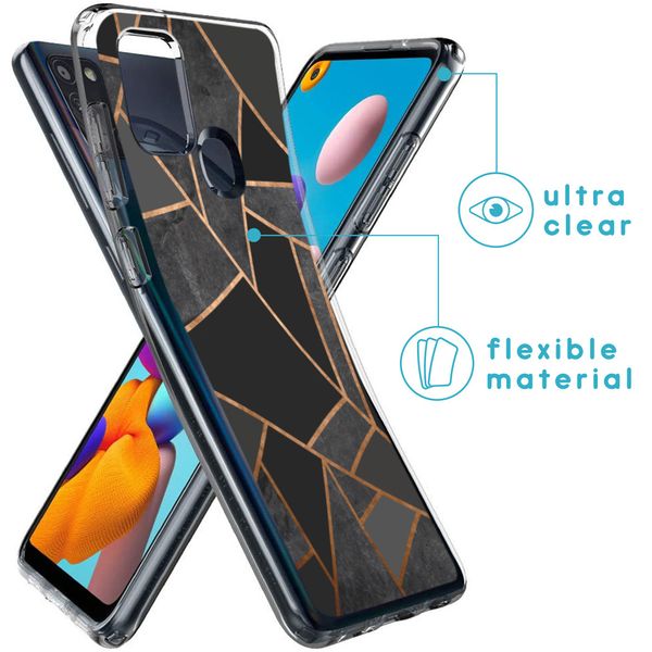 imoshion Design hoesje Samsung Galaxy A21s - Grafisch Koper / Zwart