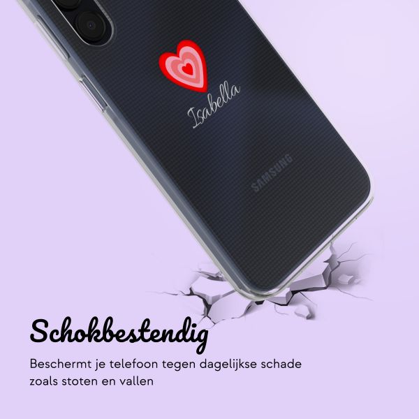 Gepersonaliseerd hoesje met hartje Samsung Galaxy A15 - Transparant