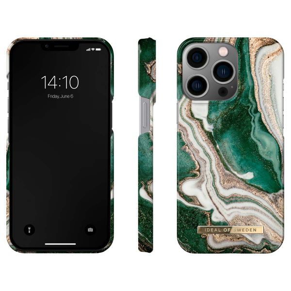 iDeal of Sweden Fashion Backcover iPhone 14 Pro - Golden Jade Marble