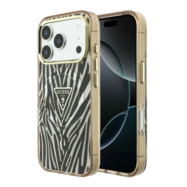Guess MagSafe Case Apple iPhone 18 Pro / 17 Pro - Zebra Gold