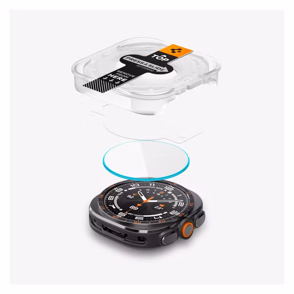 Spigen EZ FIT Glas.tR Screenprotector met applicator Samsung Galaxy Watch Ultra 2 - 47 mm - Transparant