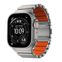 Nomad Stratos Band Apple Watch Series 1 - 11 / SE / Ultra (44/45/46/49 mm) - Ultra Orange / Natural Titanium