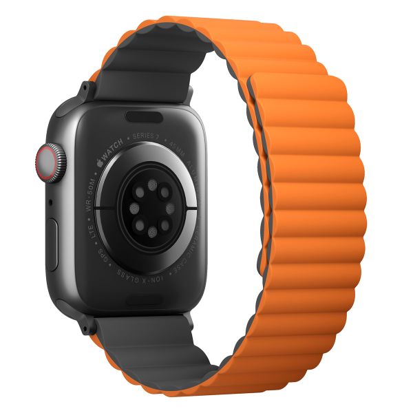 Uniq Revix dubbelzijdig bandje Apple Watch Series 1 t/m 11 / SE / Ultra (44/45/46/49 mm) - Charcoal (Grey/Orange)