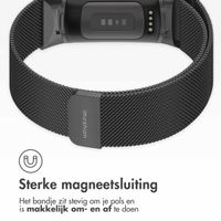 imoshion Milanees magnetisch bandje Fitbit Charge 5 - Maat M - Zwart