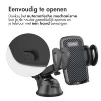 imoshion Telefoonhouder auto - Verstelbaar - Universeel - Carbon - Dashboard / Raam - Zwart