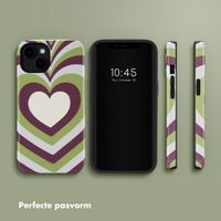 Selencia Vivid Backcover met MagSafe Apple iPhone 14 - Double Hearts Plum Fern